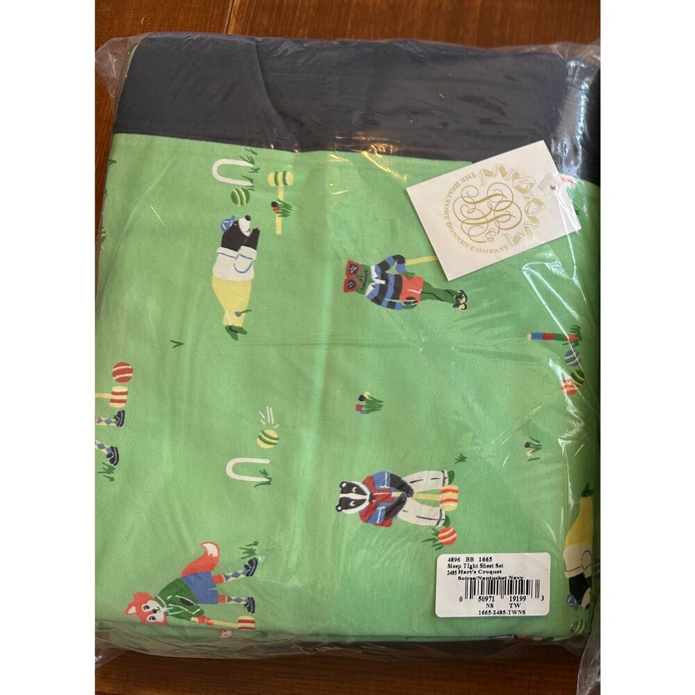Beaufort Bonnet Harts Croquet Soiree Twin Sheets TBBC NWT